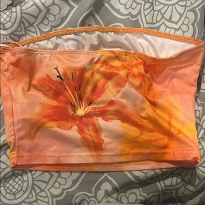 Floral Orange Tube Top Summer